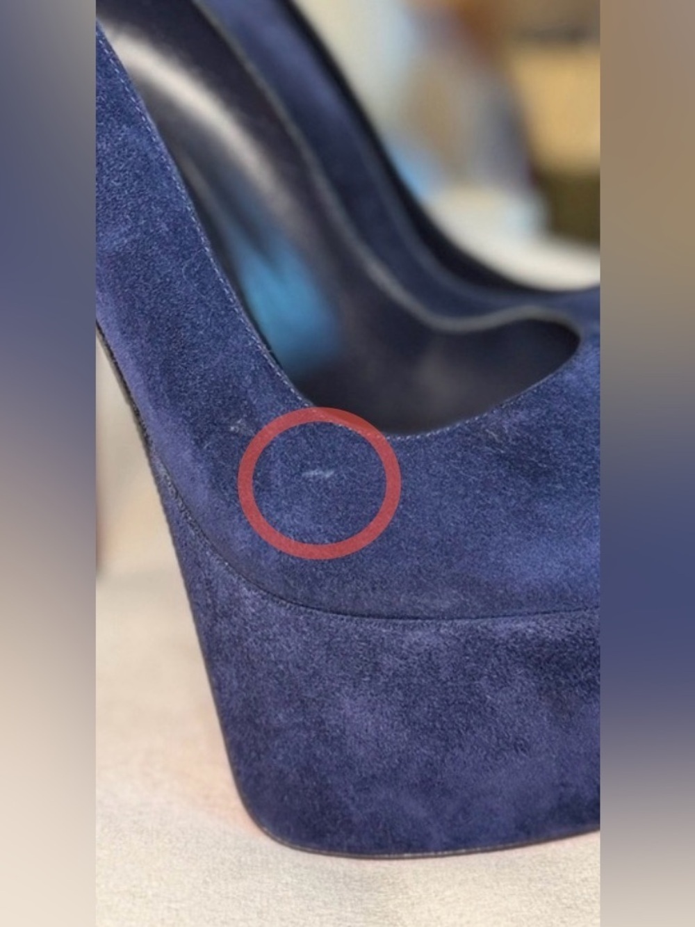 Christian Louboutin Lady 160 mm Pumps Navy Blue Suede Platform Heels Size EU 40 - Picture 15 of 15
